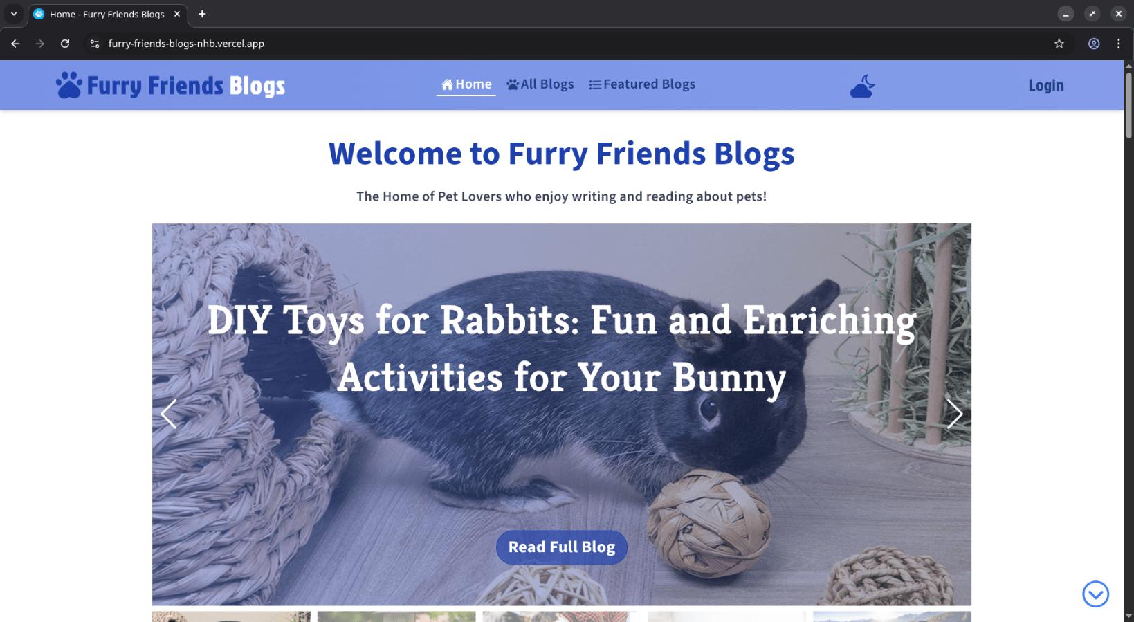 Furry Friends Blogs - Screenshot 1